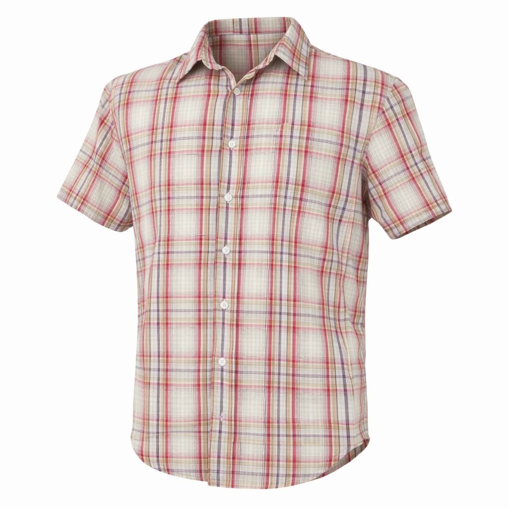 Levi's Jeans Shirt Large Plaid Button-Down Tan Red Brown